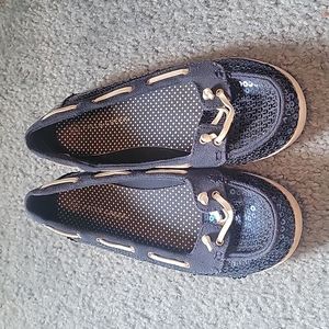 Navy Blue Sequin Shoes